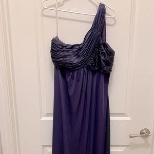 One-Shoulder Long Jersey Dress with Cascade Back
